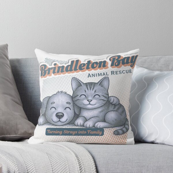 Item preview, Brindleton Bay Animal Rescue — Turning Strays into Family | Vintage Retro Cat & Dog Rescue Tee designed and sold by DonnaRaine.
