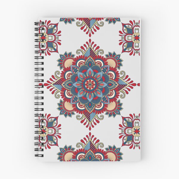 Item preview, Red Blue and Gold Geometric Floral Mandala designed and sold by BHDigitalArt.