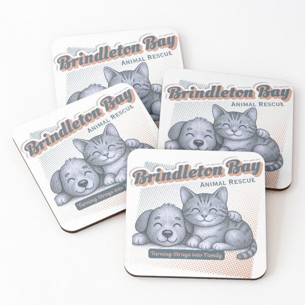 Item preview, Brindleton Bay Animal Rescue — Turning Strays into Family | Vintage Retro Cat & Dog Rescue Tee designed and sold by DonnaRaine.