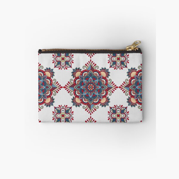 Item preview, Red Blue and Gold Geometric Floral Mandala designed and sold by BHDigitalArt.