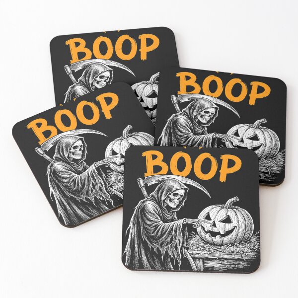 Item preview, Halloween Boop Skeleton Pumpkin Reaper Vintage Spooky T-Shirt Design designed and sold by ArcaneArtistry.