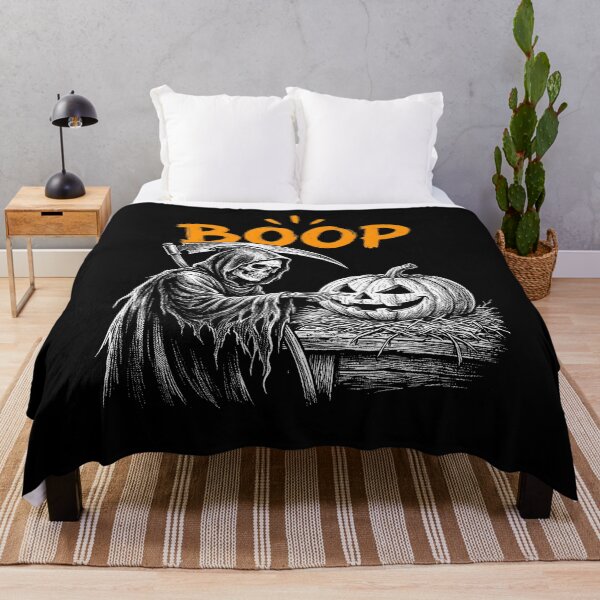 Item preview, Halloween Boop Skeleton Pumpkin Reaper Vintage Spooky T-Shirt Design designed and sold by ArcaneArtistry.