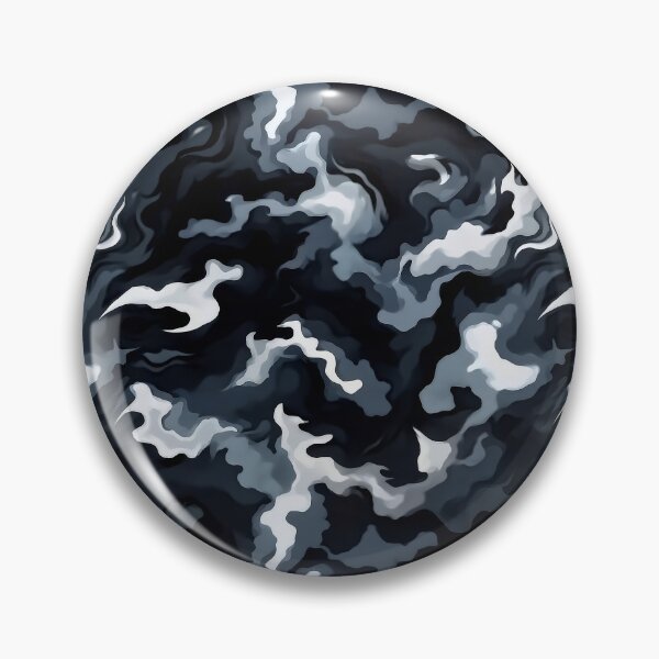 Item preview, Dark Blue Grey Camo Pattern Black and White Smoke Camouflage designed and sold by Nine Lives Studio.