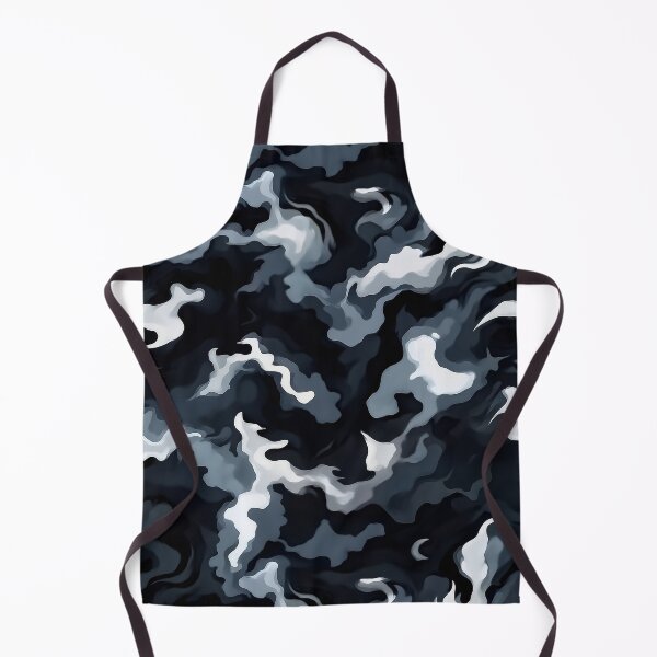 Item preview, Dark Blue Grey Camo Pattern Black and White Smoke Camouflage designed and sold by Nine Lives Studio.