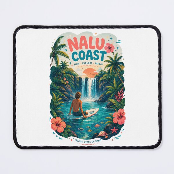 Item preview, Nalu Coast Tropical Surf Club | Island Waterfall Adventure Graphic designed and sold by Nalu Coast.