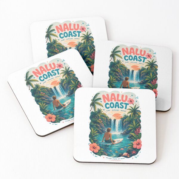 Item preview, Nalu Coast Tropical Surf Club | Island Waterfall Adventure Graphic    designed and sold by Nalu Coast.