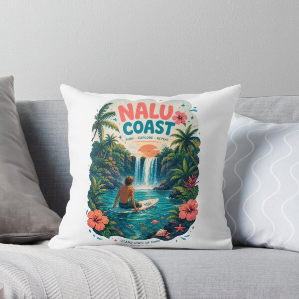 Item preview, Nalu Coast Tropical Surf Club | Island Waterfall Adventure Graphic    designed and sold by Nalu Coast.