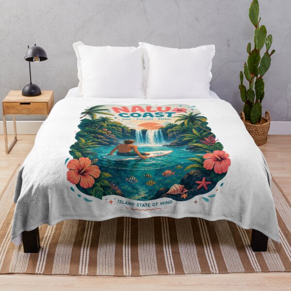 Item preview, Nalu Coast Tropical Surf Club | Island Waterfall Adventure Graphic    designed and sold by Nalu Coast.