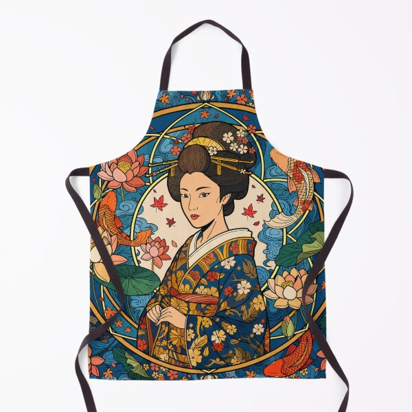 Artikelvorschau, Japanische Geisha- und Koi-Kunst | Elegante orientalische Blumenillustration | Lotus-Wanddeko entworfen und verkauft von GarnerSupplyCo.