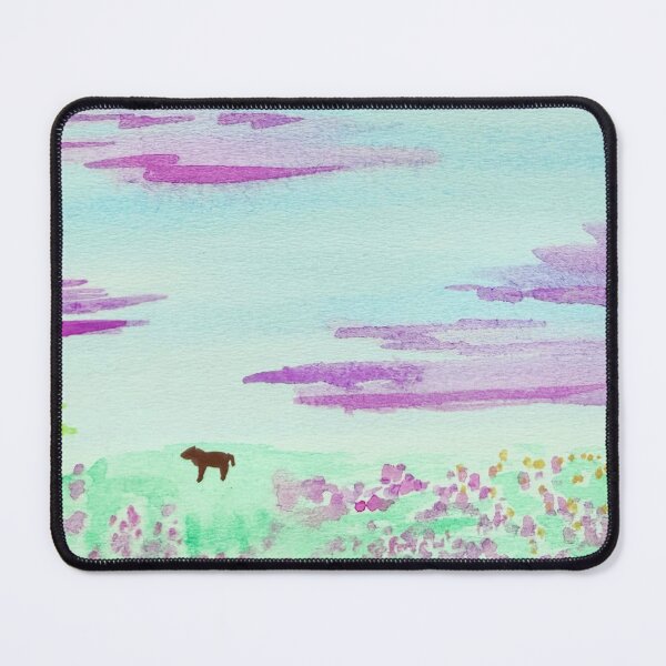 Item preview, Pastoral scene with brown cow and red barn designed and sold by ArtwithaFriend.