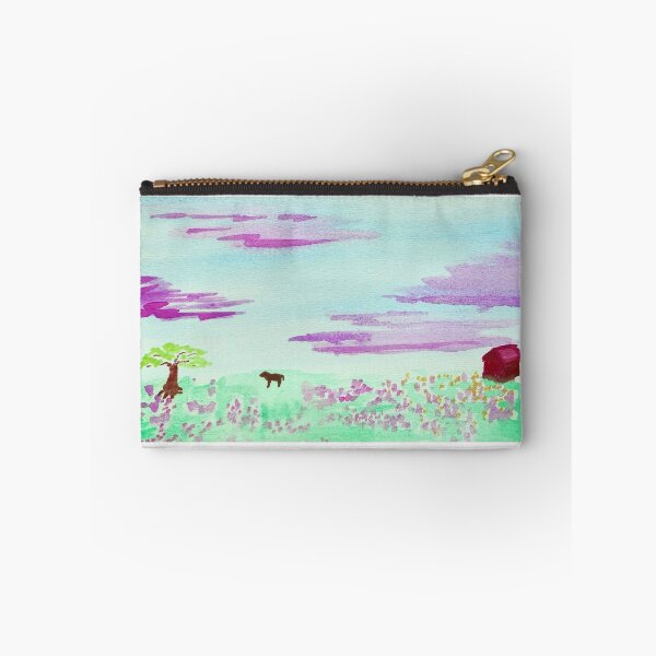 Item preview, Pastoral scene with brown cow and red barn designed and sold by ArtwithaFriend.