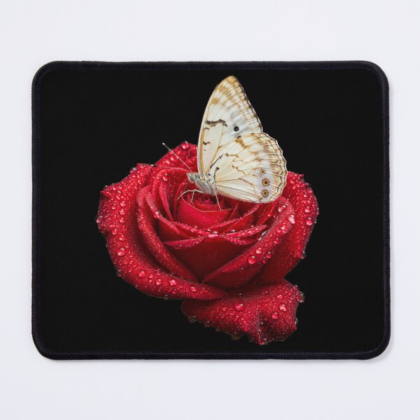 Item preview, Red Rose with Delicate Butterfly designed and sold by Wild Ink Studio by Barbara.