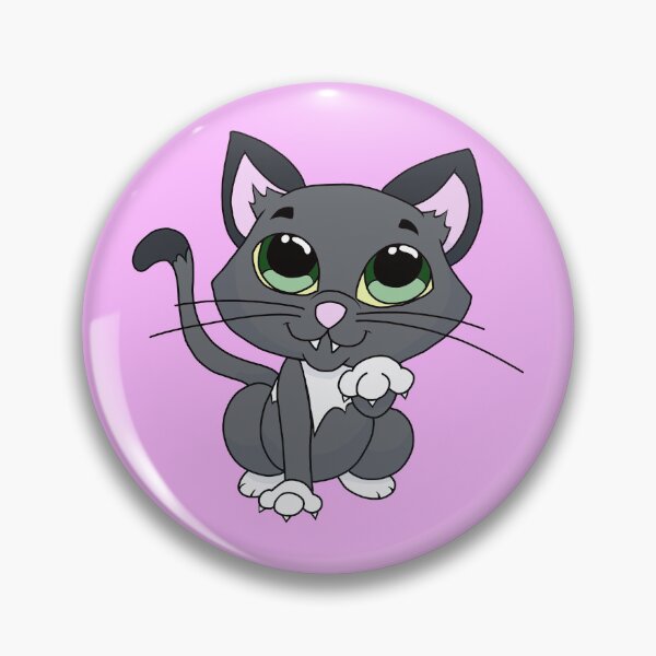 Item preview, Cute Kawaii Gray Cat with Big Green Eyes designed and sold by CozyCritters8.