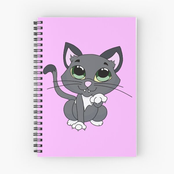 Item preview, Cute Kawaii Gray Cat with Big Green Eyes designed and sold by CozyCritters8.