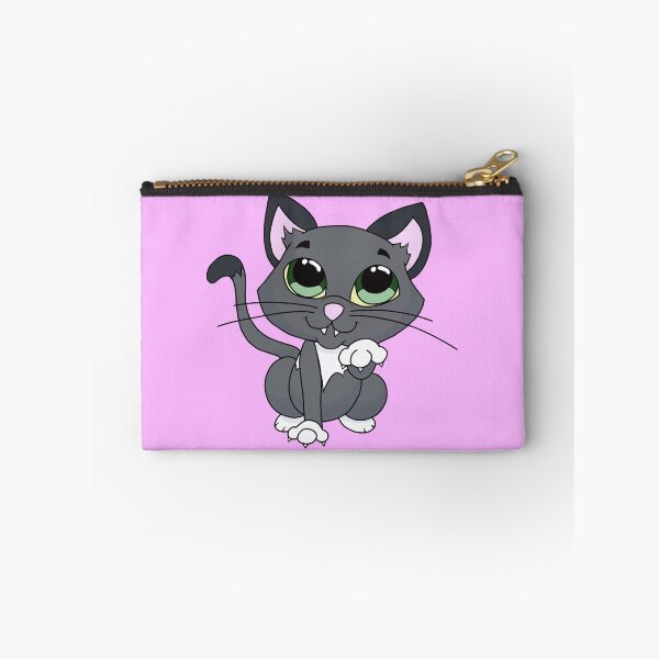 Item preview, Cute Kawaii Gray Cat with Big Green Eyes designed and sold by CozyCritters8.