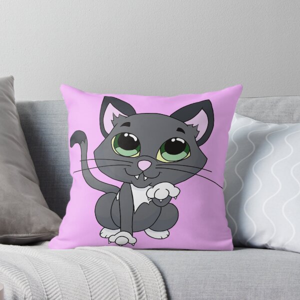 Item preview, Cute Kawaii Gray Cat with Big Green Eyes designed and sold by CozyCritters8.