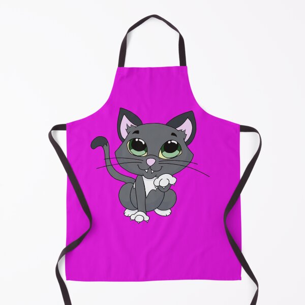 Item preview, Cute Kawaii Gray Cat with Big Green Eyes designed and sold by CozyCritters8.