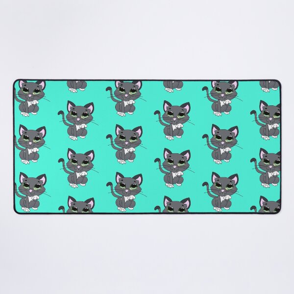 Item preview, Cute Kawaii Gray Cat with Big Green Eyes designed and sold by CozyCritters8.