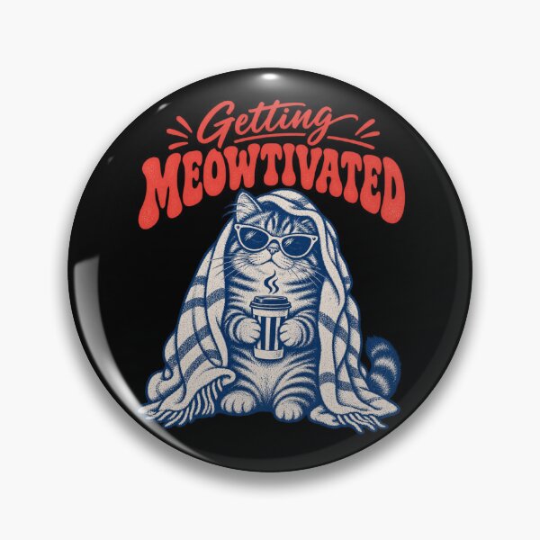 Item preview, Getting Meowtivated – Funny Sleepy Cat Coffee Vintage designed and sold by Idontwannaknow.