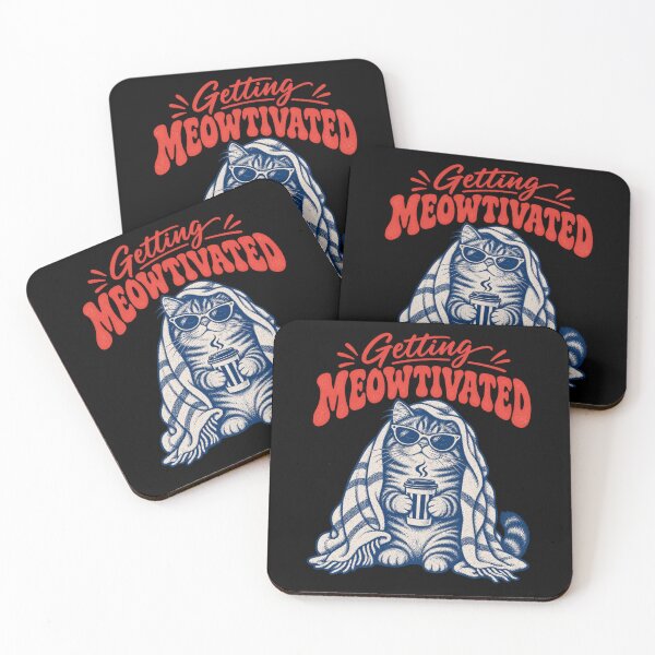 Item preview, Getting Meowtivated – Funny Sleepy Cat Coffee Vintage designed and sold by Idontwannaknow.