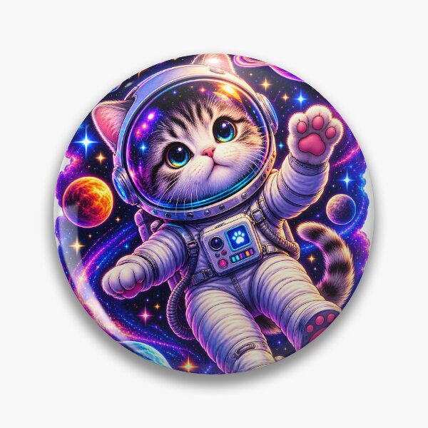 Item preview, Cute Astronaut Cat in Colorful Galaxy designed and sold by TinyWeird.