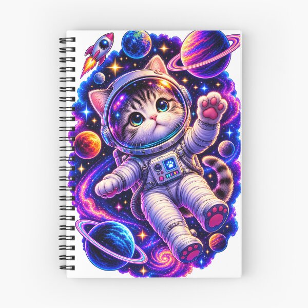 Item preview, Cute Astronaut Cat in Colorful Galaxy designed and sold by TinyWeird.