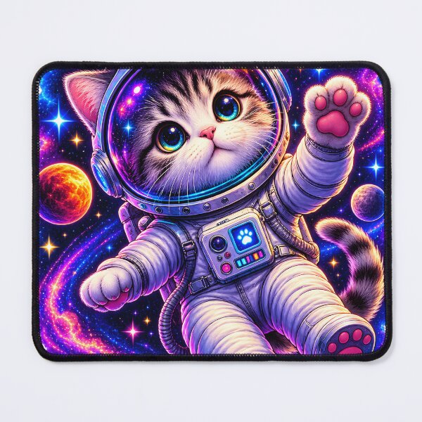 Item preview, Cute Astronaut Cat in Colorful Galaxy designed and sold by TinyWeird.