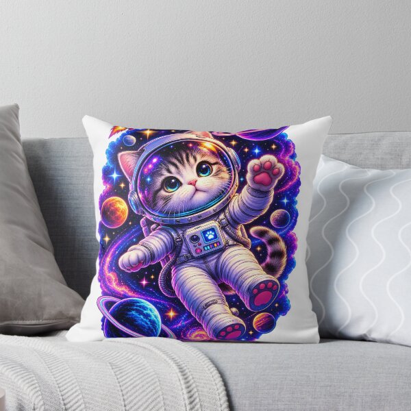 Item preview, Cute Astronaut Cat in Colorful Galaxy designed and sold by TinyWeird.