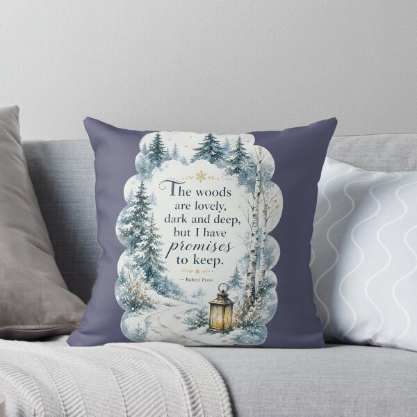 Item preview, The Woods Are Lovely Dark And Deep Robert Frost Winter Quote designed and sold by CozyPaletteShop.