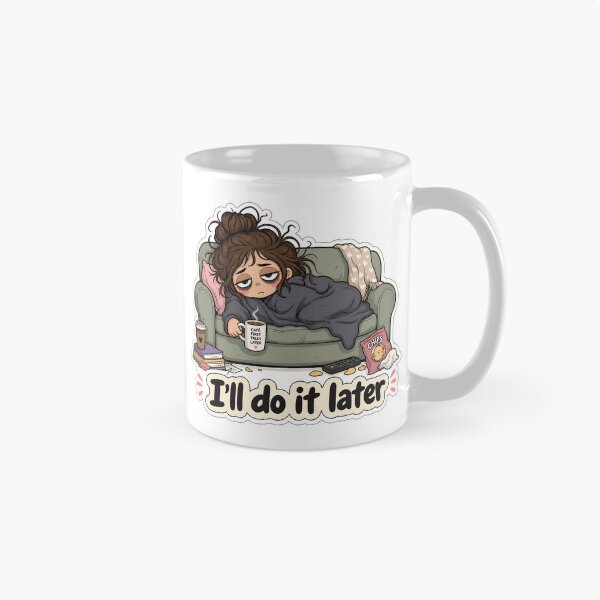 Item preview, I'll Do It Later Procrastination Girl - Funny Lazy Morning Sticker designed and sold by OuSfian1.