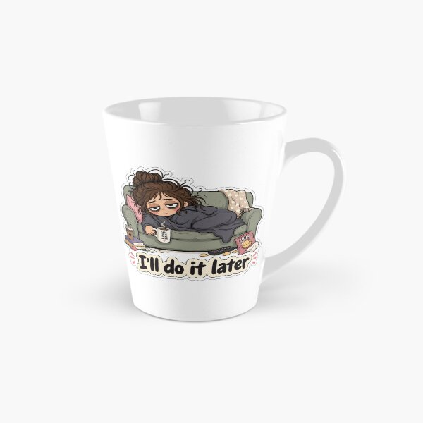 Item preview, I'll Do It Later Procrastination Girl - Funny Lazy Morning Sticker designed and sold by OuSfian1.