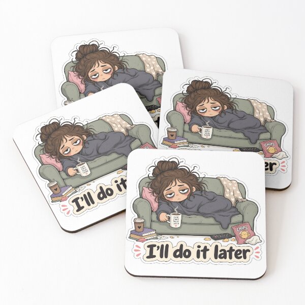 Item preview, I'll Do It Later Procrastination Girl - Funny Lazy Morning Sticker designed and sold by OuSfian1.