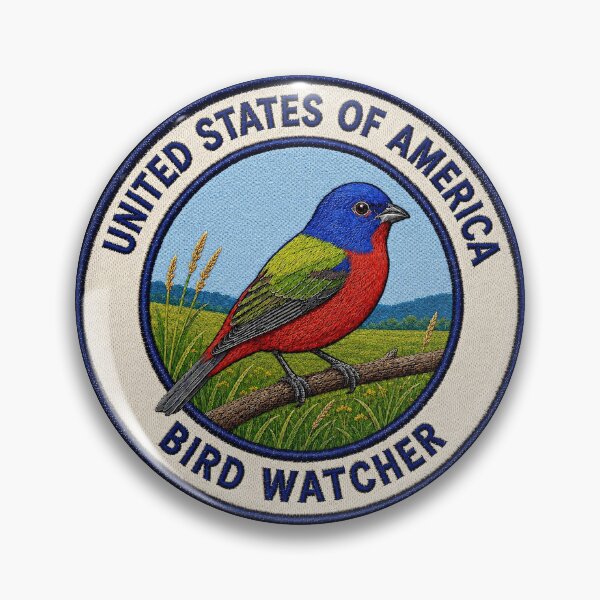 Item preview, United States Bird Watcher – Painted Bunting Birder Patch designed and sold by The-Drip-Studio.