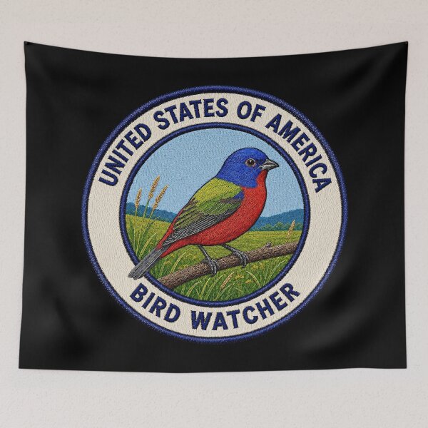 Item preview, United States Bird Watcher – Painted Bunting Birder Patch designed and sold by The-Drip-Studio.