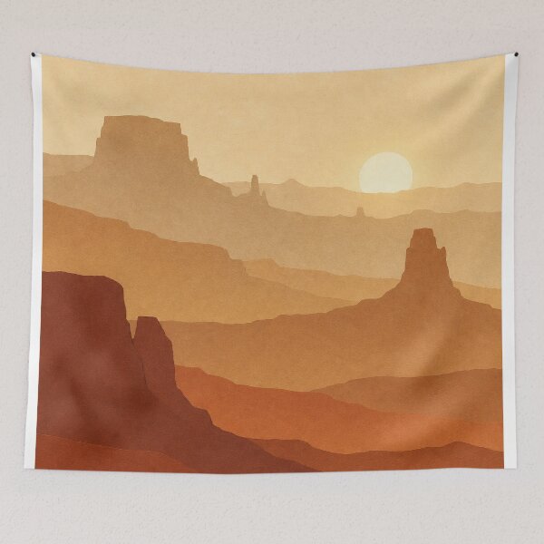 Item preview, Mesa Sunset Gouache Boho designed and sold by GoldenHourWalls.