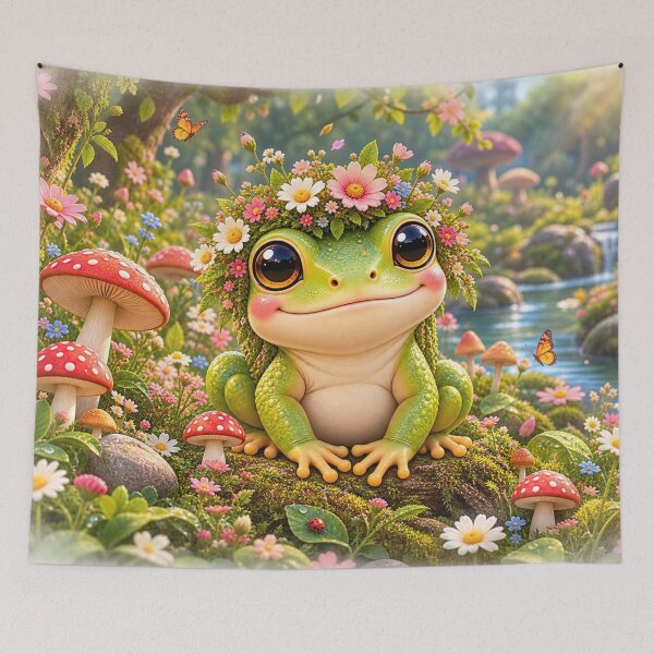 Item preview, Enchanted Flower Frog designed and sold by Gold&pixels.