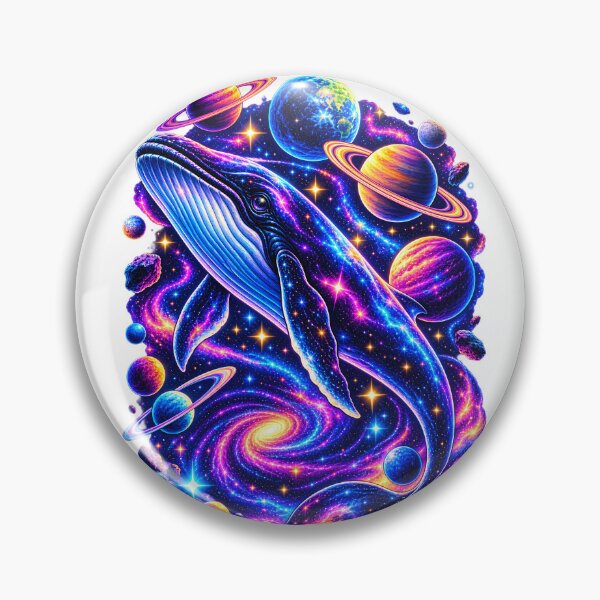 Item preview, Cosmic Galaxy Whale Among Colorful Planets designed and sold by TinyWeird.