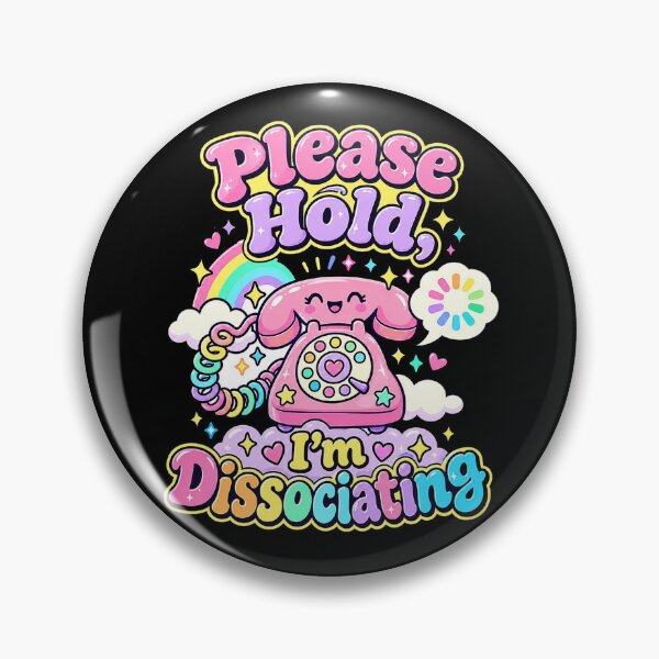 Item preview, Please Hold I’m Dissociating Pastel Mental Health Sticker designed and sold by ArcanePrintsxo.