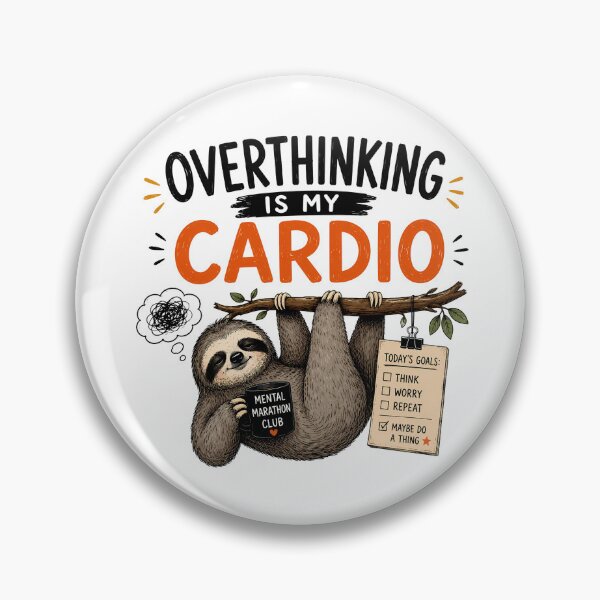 Item preview, ADHD Overthinking Is My Cardio Sloth Mental Marathon Club Neurodivergent Humor Quote designed and sold by Marti’s Shop Corner.