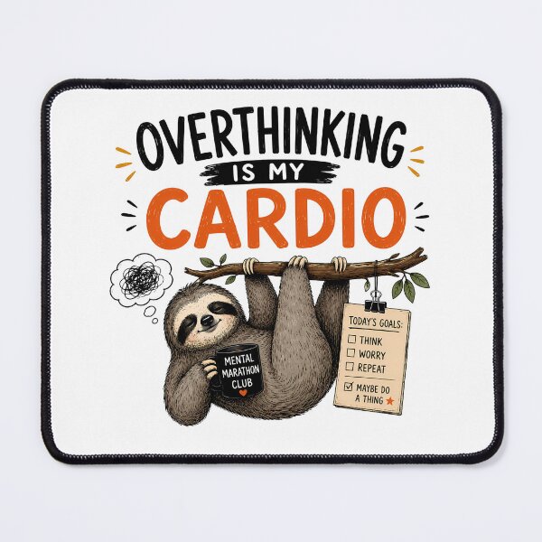 Item preview, ADHD Overthinking Is My Cardio Sloth Mental Marathon Club Neurodivergent Humor Quote designed and sold by Marti’s Shop Corner.
