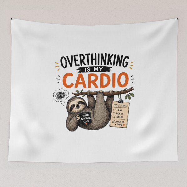 Item preview, ADHD Overthinking Is My Cardio Sloth Mental Marathon Club Neurodivergent Humor Quote designed and sold by Marti’s Shop Corner.