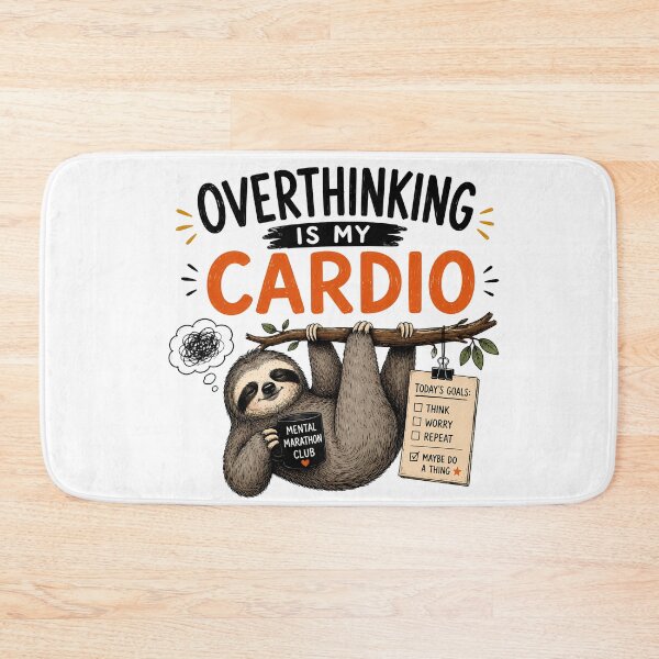 Item preview, ADHD Overthinking Is My Cardio Sloth Mental Marathon Club Neurodivergent Humor Quote designed and sold by Marti’s Shop Corner.