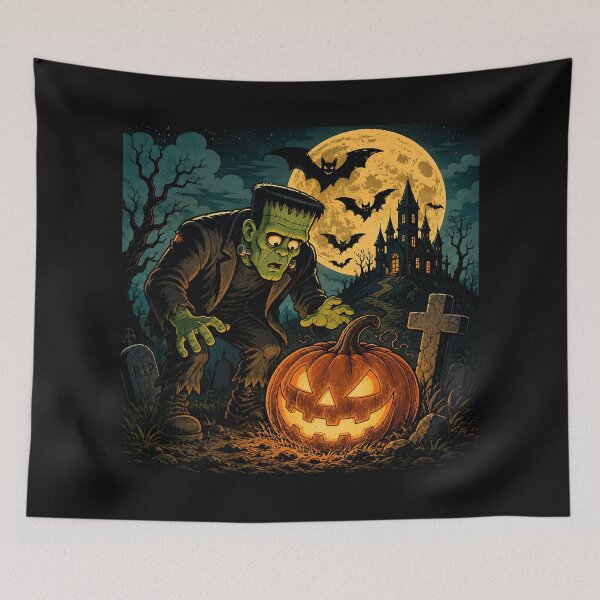 Item preview, Frankenstein Halloween Pumpkin Night designed and sold by NucciCollective.