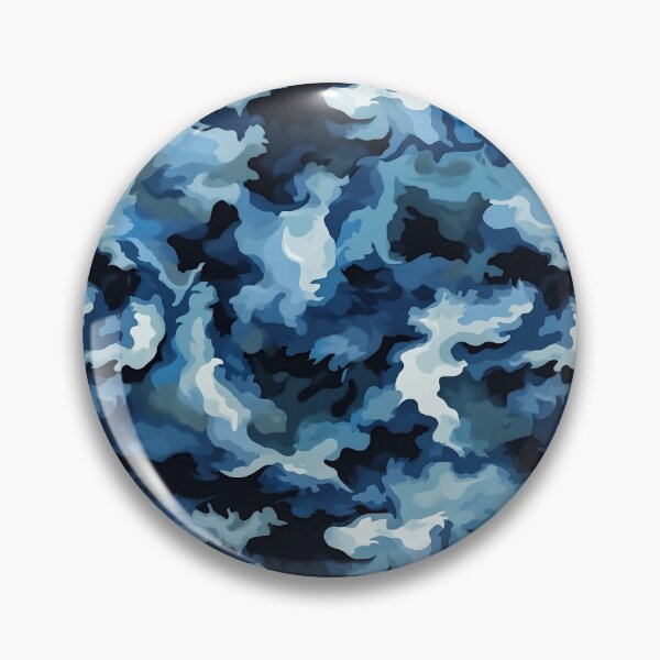 Item preview, Ocean Blue Camo Pattern Deep Navy and White Camouflage designed and sold by Yoruhara.