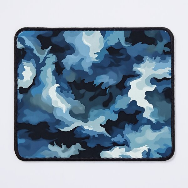 Item preview, Ocean Blue Camo Pattern Deep Navy and White Camouflage designed and sold by Nine Lives Studio.
