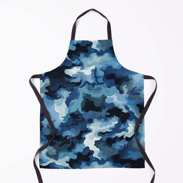 Item preview, Ocean Blue Camo Pattern Deep Navy and White Camouflage designed and sold by Nine Lives Studio.