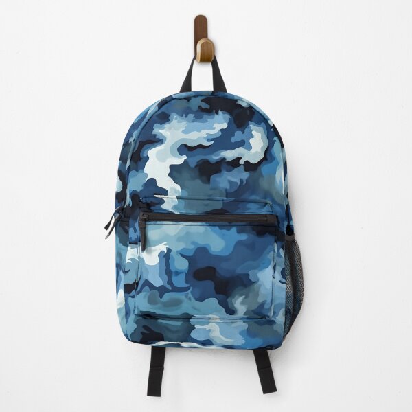Item preview, Ocean Blue Camo Pattern Deep Navy and White Camouflage designed and sold by Nine Lives Studio.