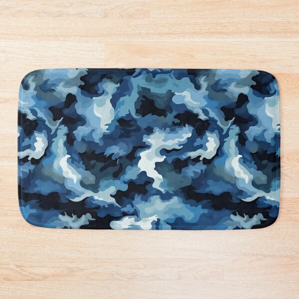 Item preview, Ocean Blue Camo Pattern Deep Navy and White Camouflage designed and sold by Nine Lives Studio.