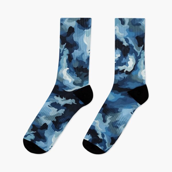 Item preview, Ocean Blue Camo Pattern Deep Navy and White Camouflage designed and sold by Nine Lives Studio.