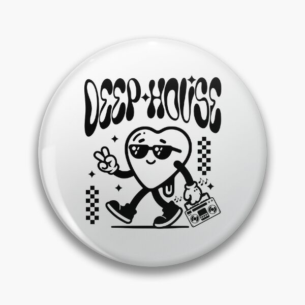 Item preview, DEEP HOUSE - Heart Boombox Guy (Black)  designed and sold by Discothreadz.